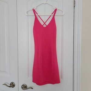 Neon pink cocktail dress